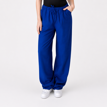 Linen elastic pants | Blue