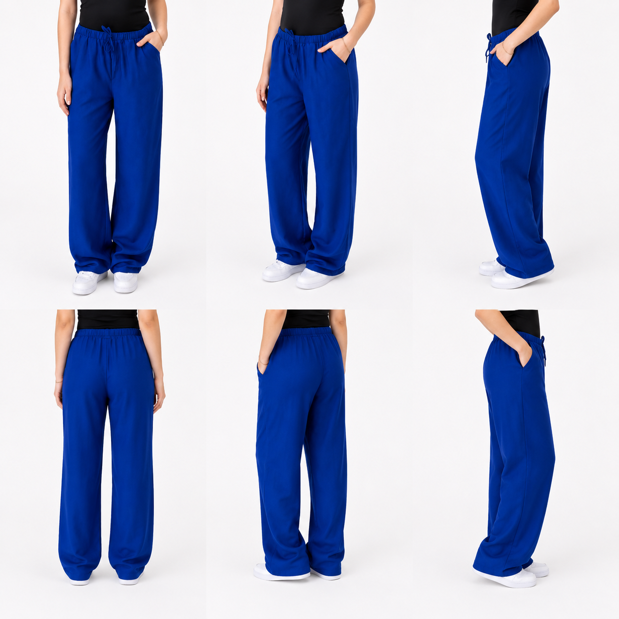 Linen elastic pants | Blue