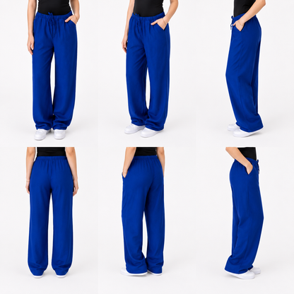 Linen elastic pants | Blue